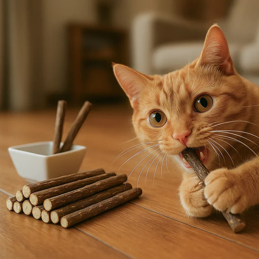 Palitos de Matatabi y catnip para estimular a los gatos