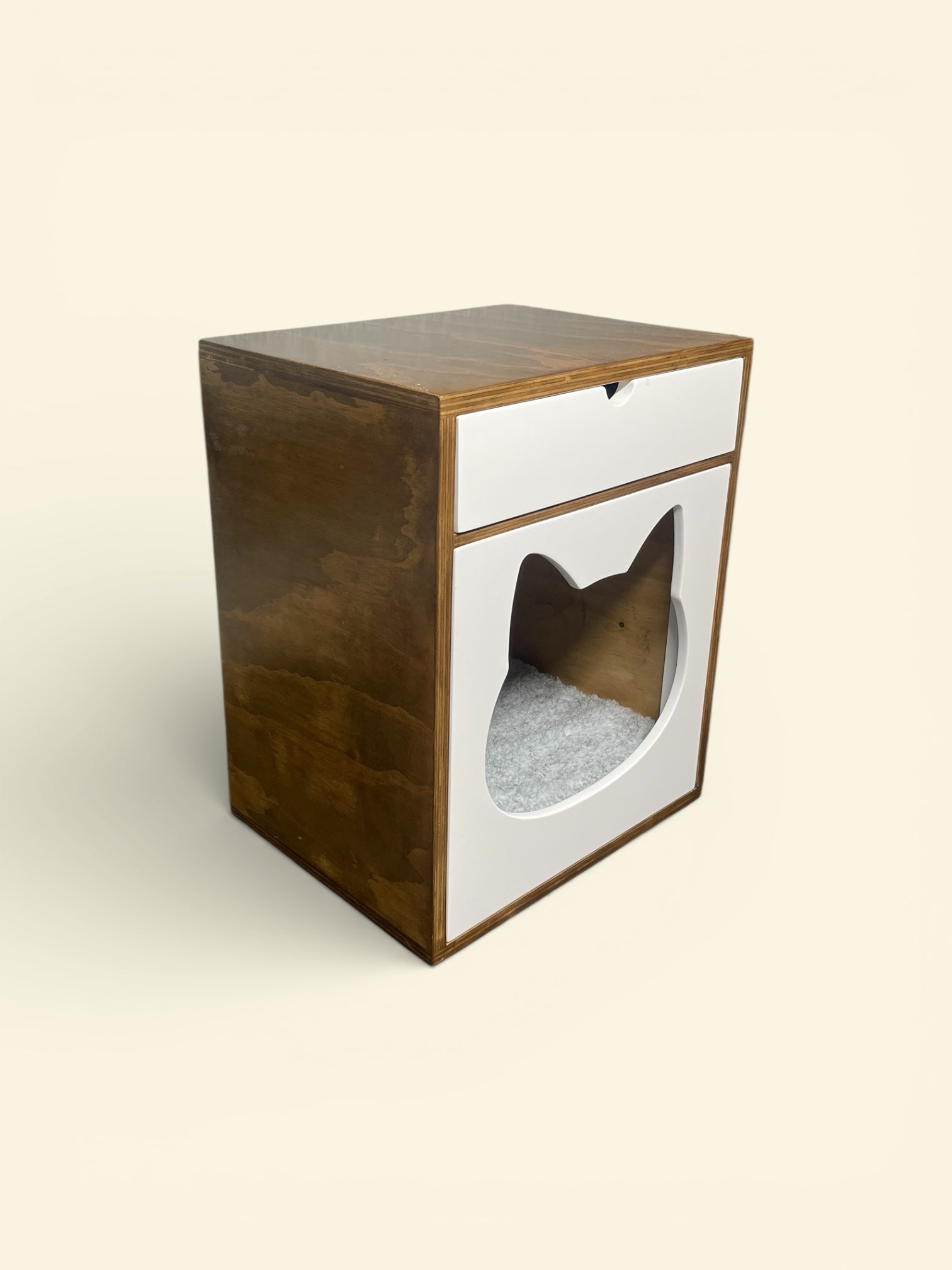 Mesa de Noche con Refugio para Gatos