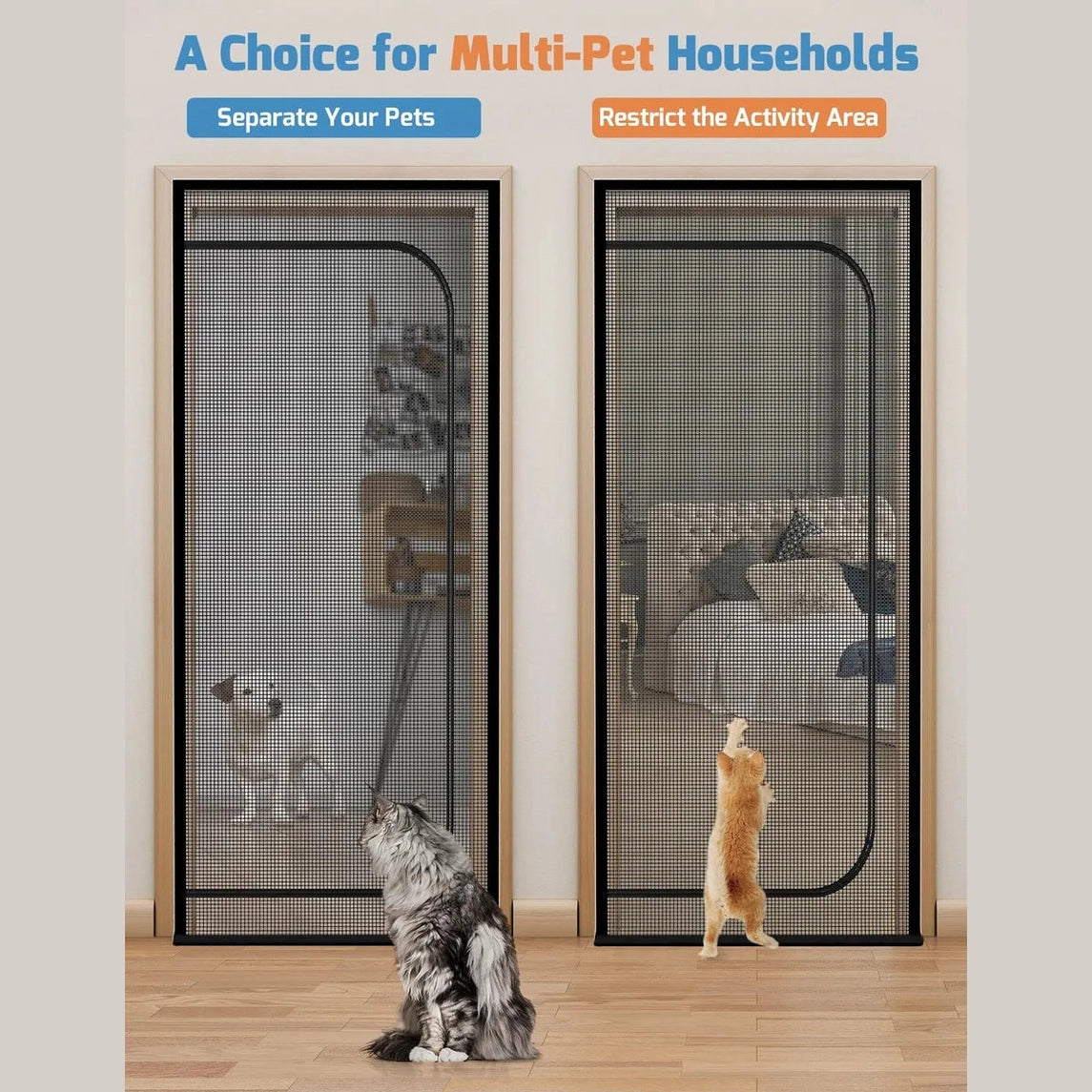 Malla separadora para puertas – Ideal para gatos y mascotas