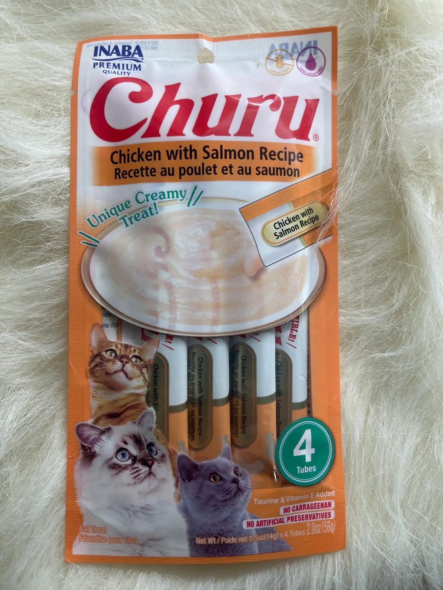Inaba Churu - Snack para gatos sabor pollo y salmón