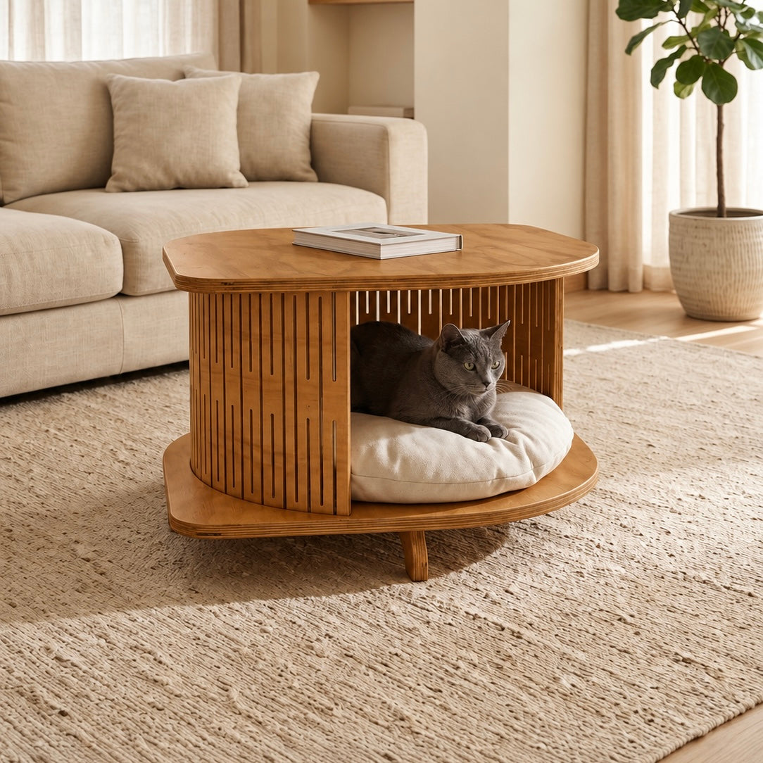 Mesa Horus – Mesa auxiliar con refugio para gatos