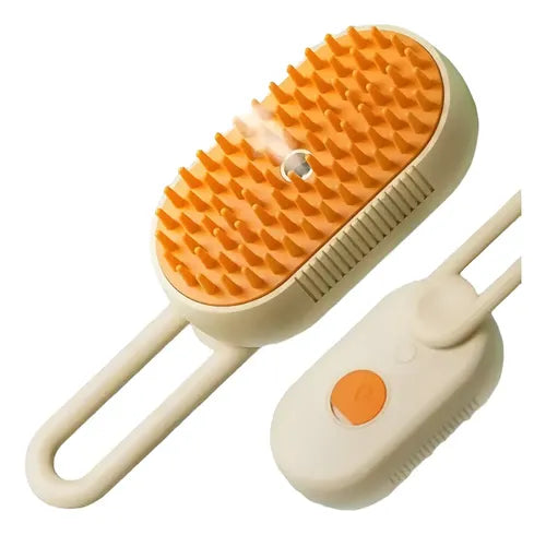 Cepillo Vaporizador 3 en 1 para Gatos y Perros | Masaje, Limpieza y Eliminación de Pelo Suelto