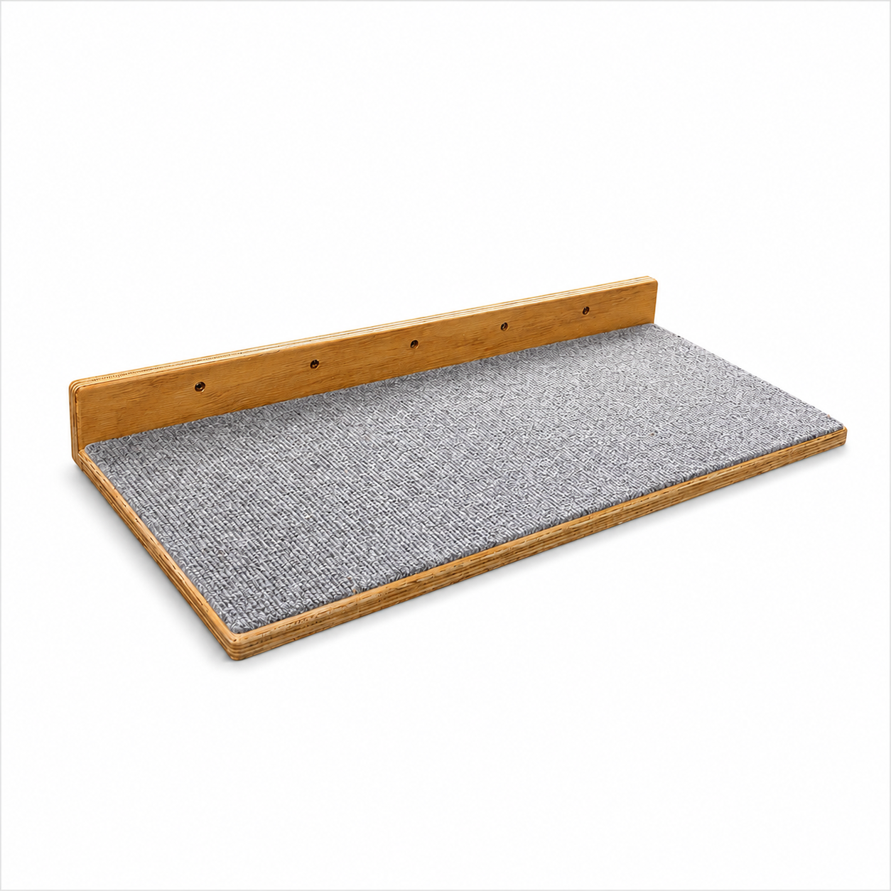 Repisa para Gatos de Pared 60 × 30 cm | Madera Natural con Tapete Antideslizante