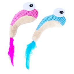 Juguetes Shrimpies para gatos – Pack de 2: Juguetes con forma de camarón rosa y azul